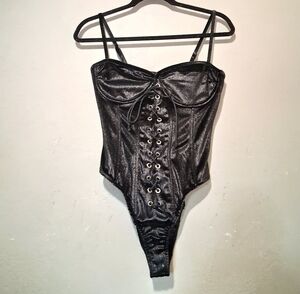 Sexy Velvet Bodysuit Underwire Sleeveless Black Zipper Back Women Corset